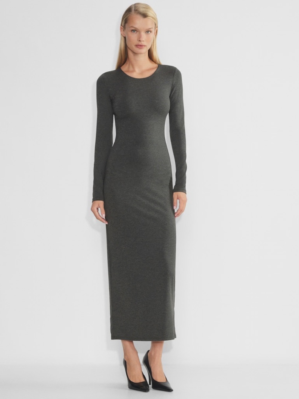 Aritzia Original Contour Crew Longsleeve Maxi Dress Size M
